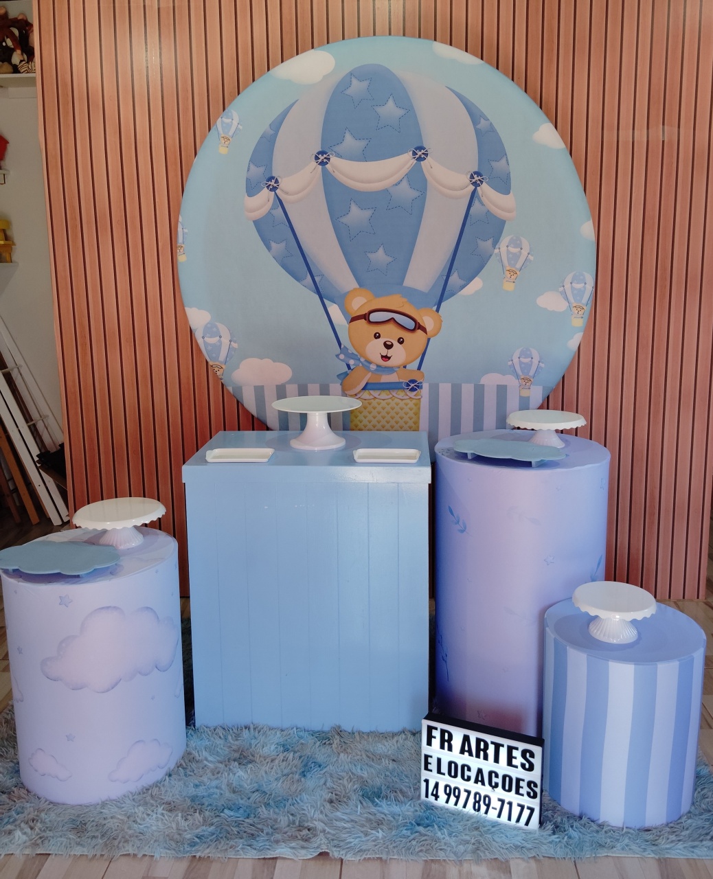 Cha de Bebê Azul Baloeiro 1 -  Prata - FR artes
