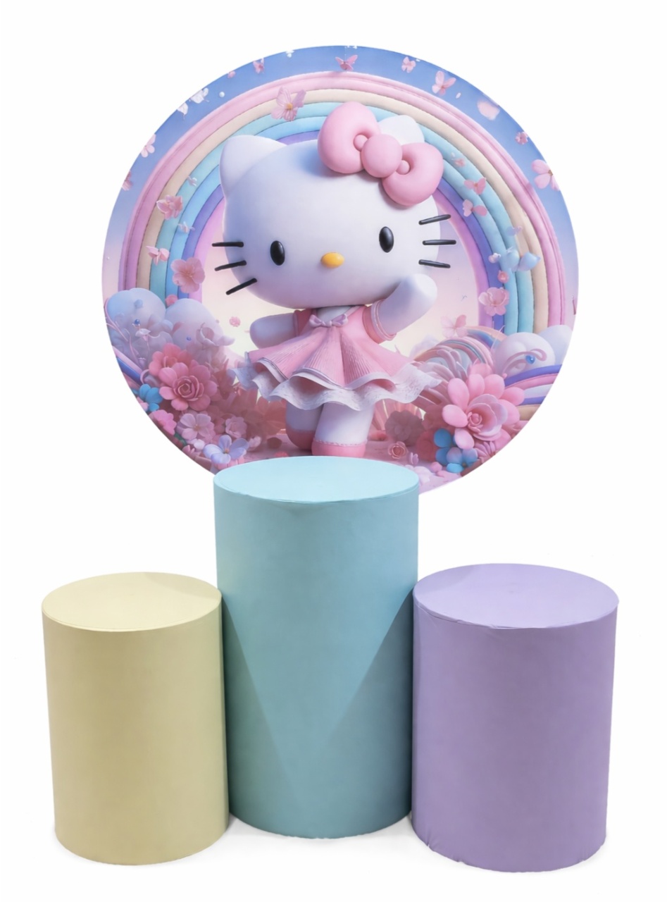 Jogo de Capa (Painel + Cilindros) Hello Kitty Arco-Iris - FR artes