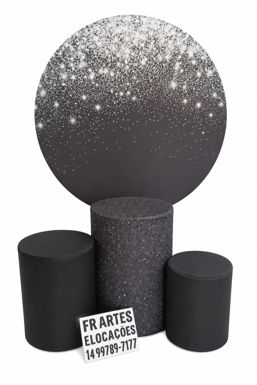 Jogo de Capa (Painel + Cilindros) Glitter Prata - FR artes