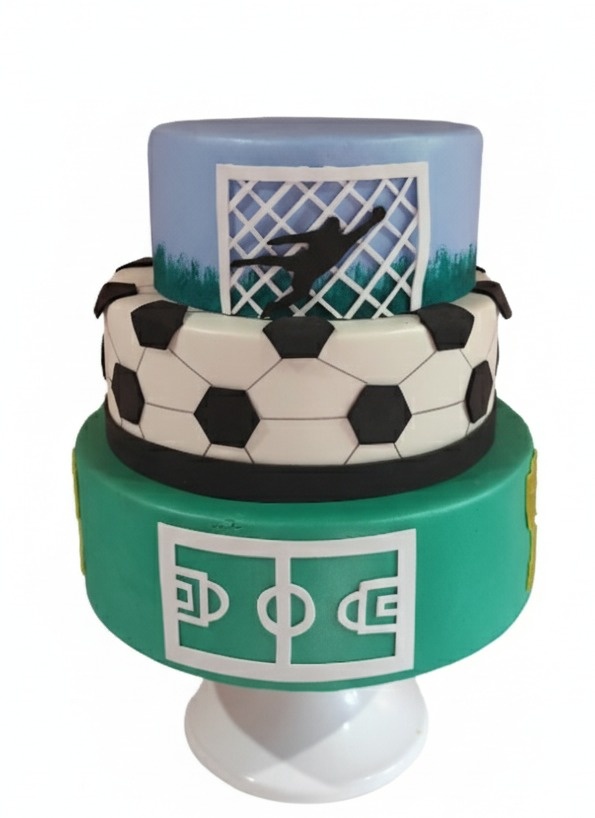 Bolo Fake Temático Futebol - FR artes