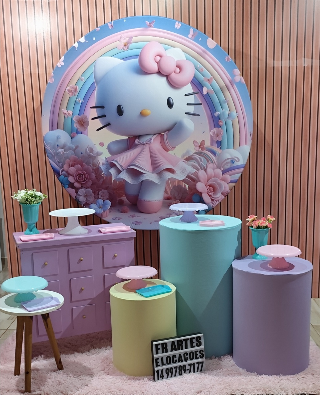 Hello Kitty Arco-Iris - Ouro - FR artes