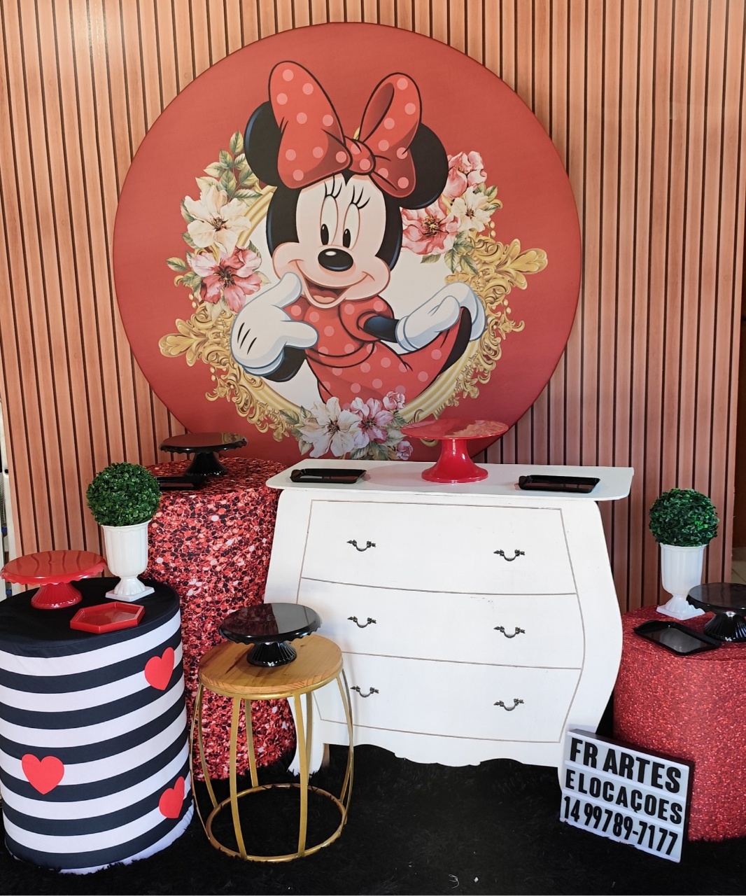 Minnie Vermelha 1 -  Ouro - FR artes