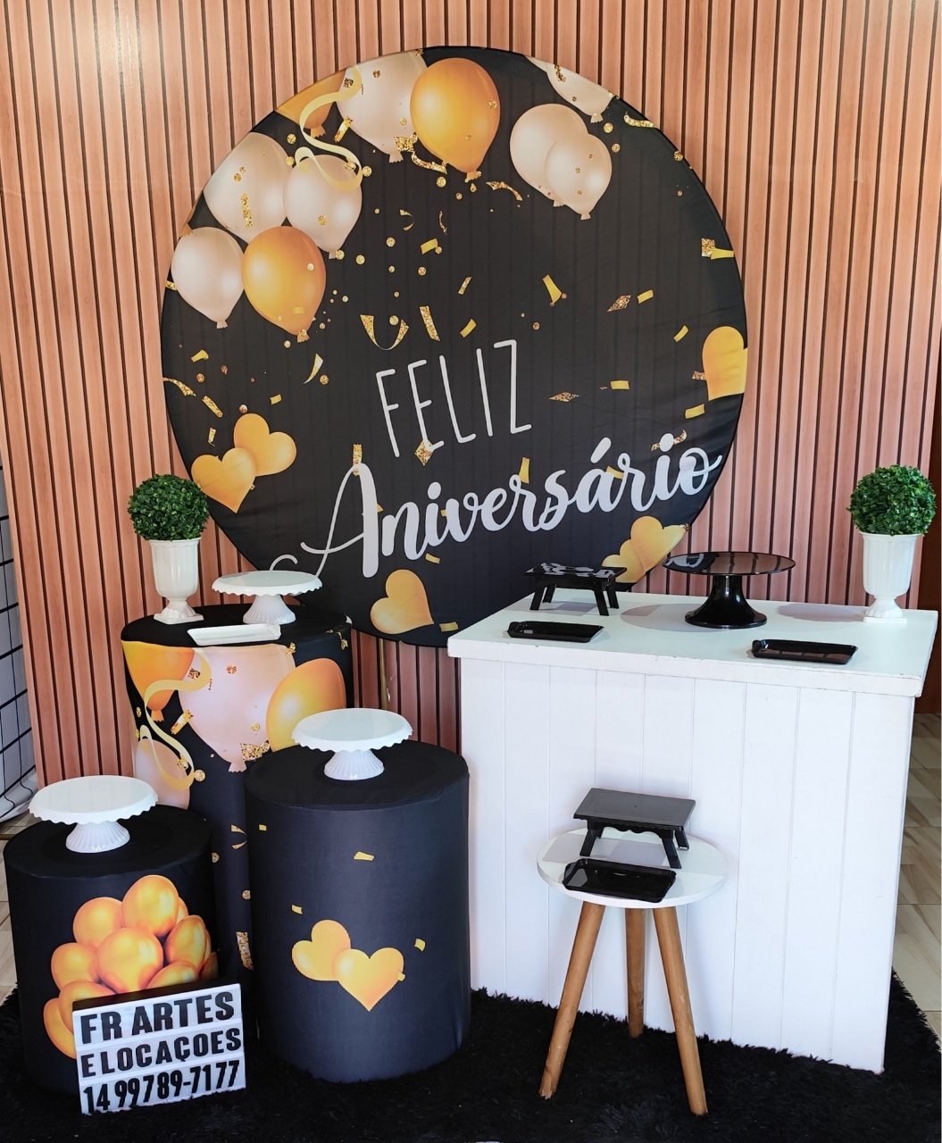 Feliz Aniversario - Ouro - FR artes