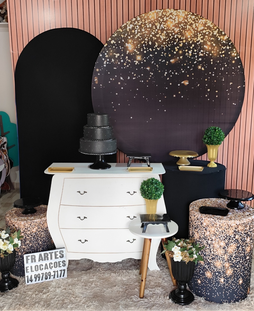 Glitter Preto E Dourado - Completo - FR artes