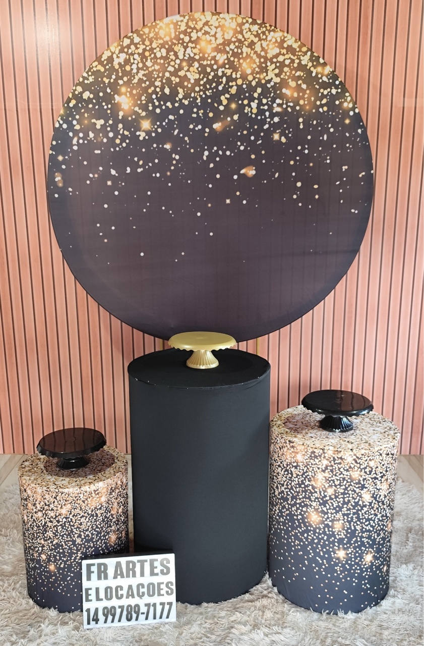 Glitter Preto E Dourado - Bronze  - FR artes