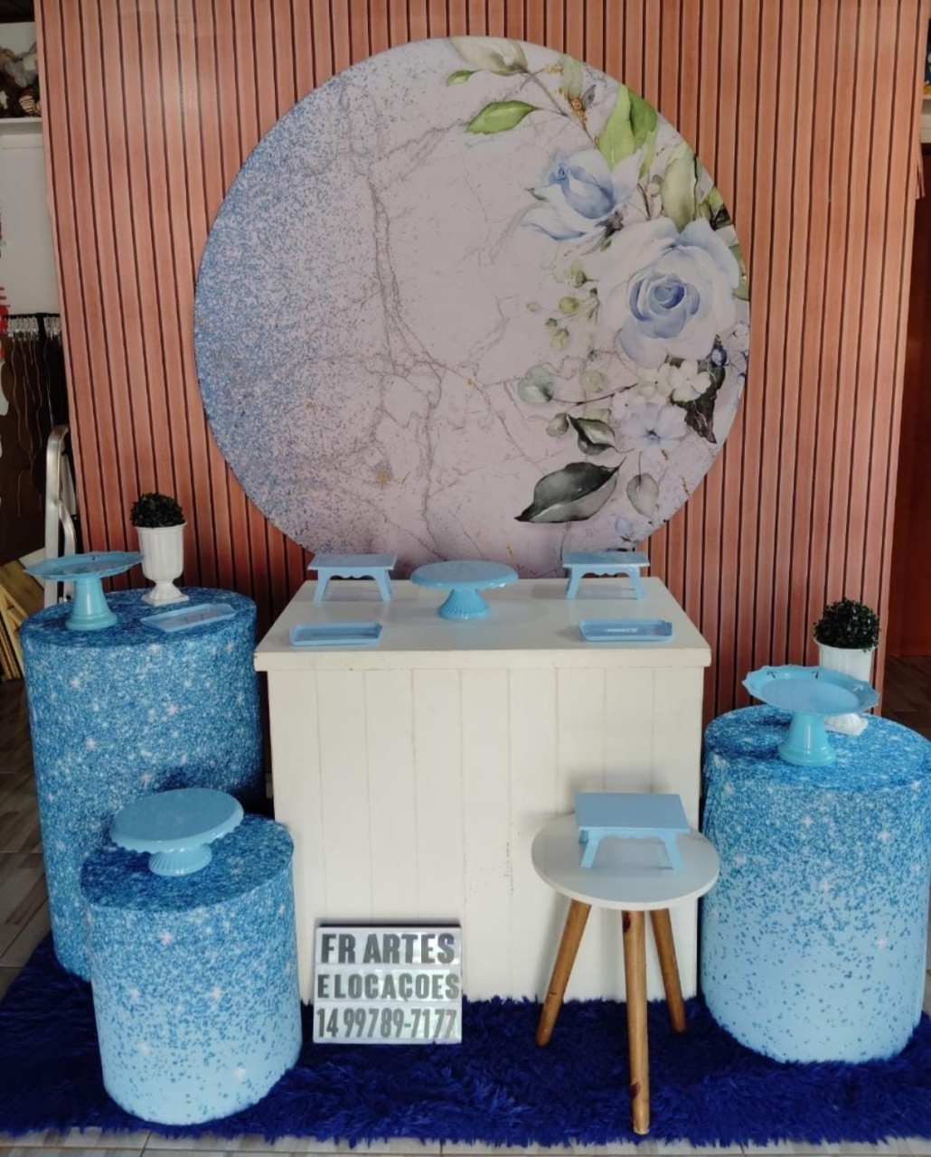 Floral Azul - Ouro - FR artes