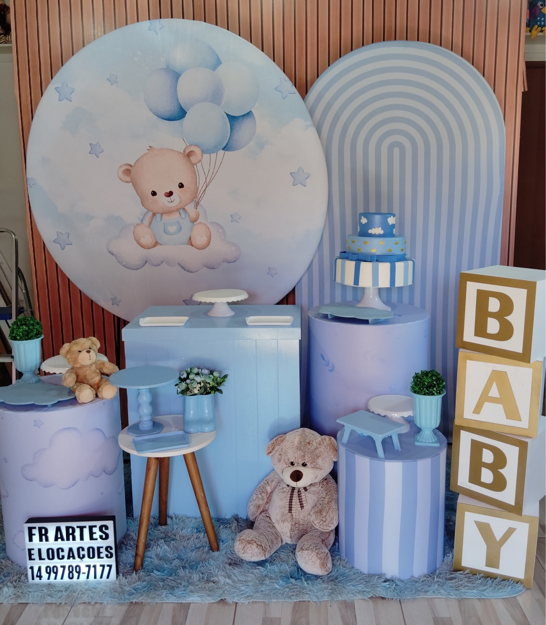 Chá de Bebe Azul 2 - Completo (Incluir Ursos) - FR artes