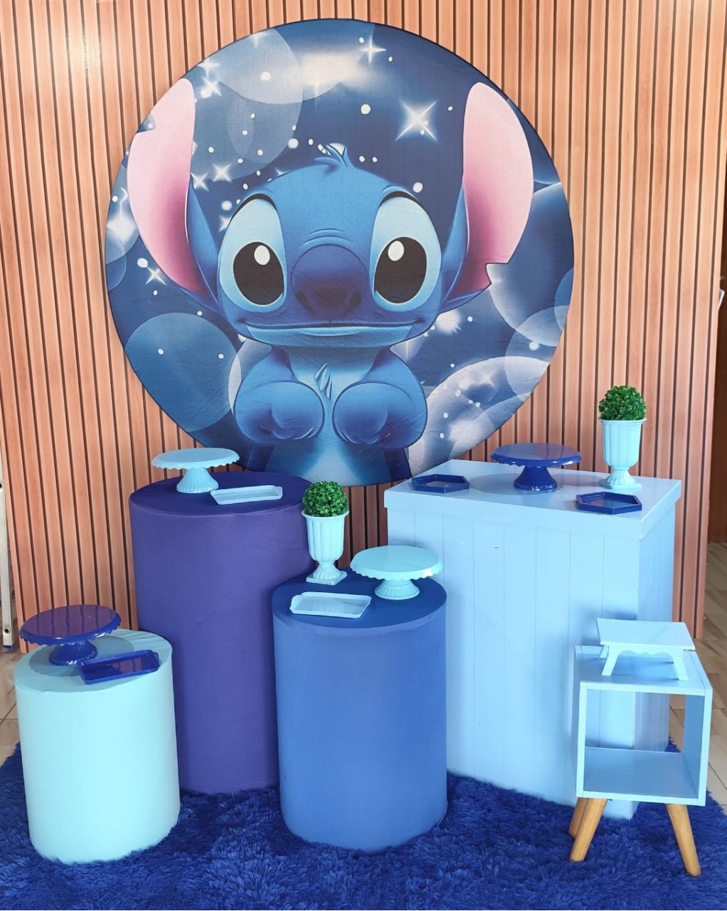 Stitch Azul - Ouro - FR artes