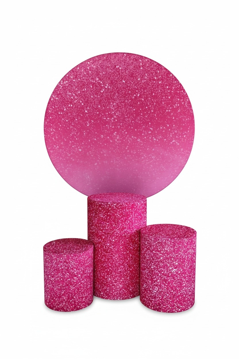 Jogo de Capa (Painel + Cilindros) Glitter Pink (Cópia) - FR artes