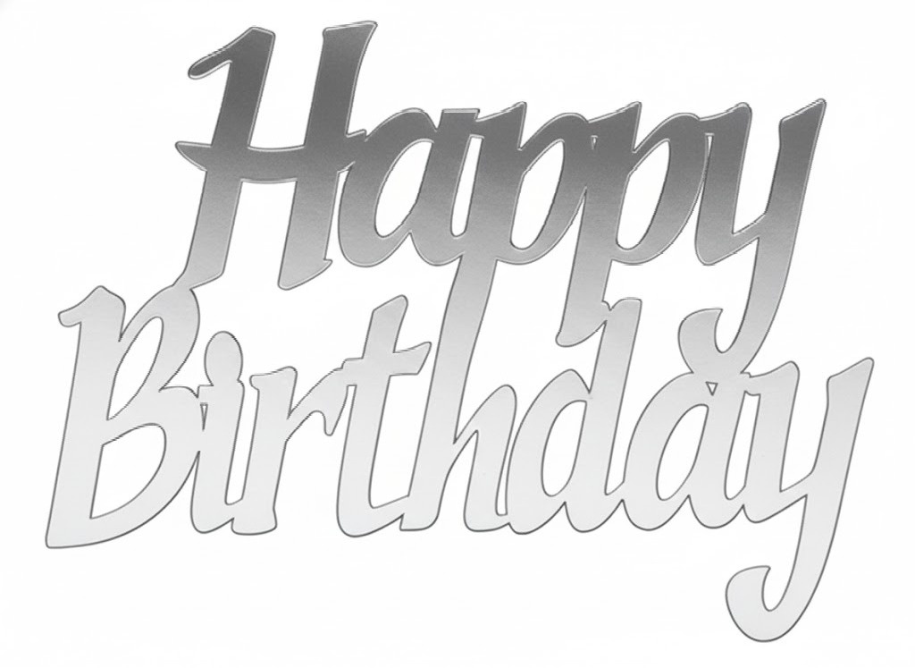 Happy Birthday Mdf Prata - FR artes