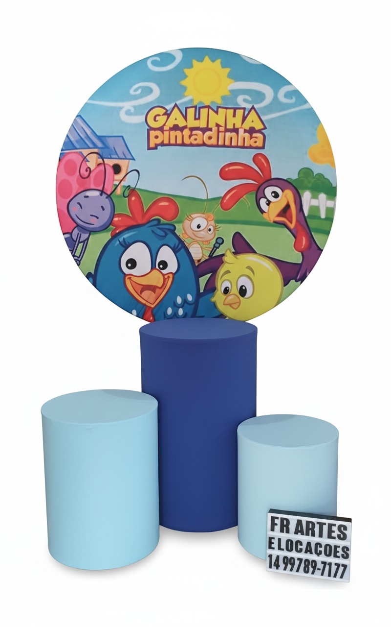 Jogo de Capa (Painel + Cilindros) Galinha Pintadinha  - FR artes