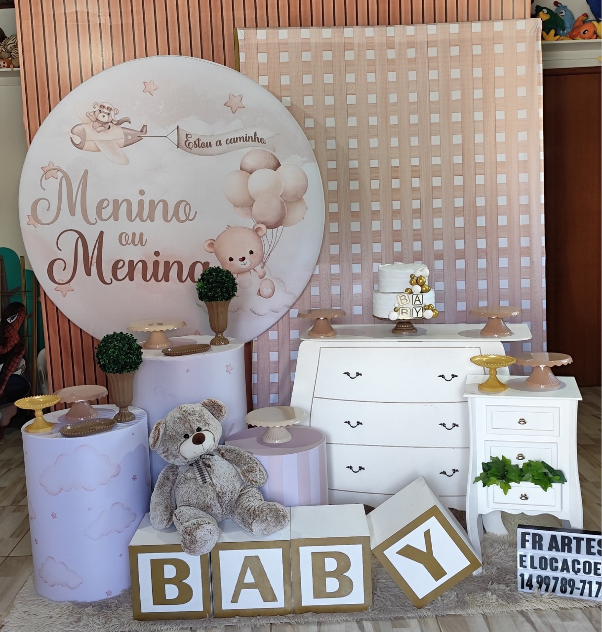 Revelação Bege - Completo (Incluir Quadrado Bege E Urso) - FR artes