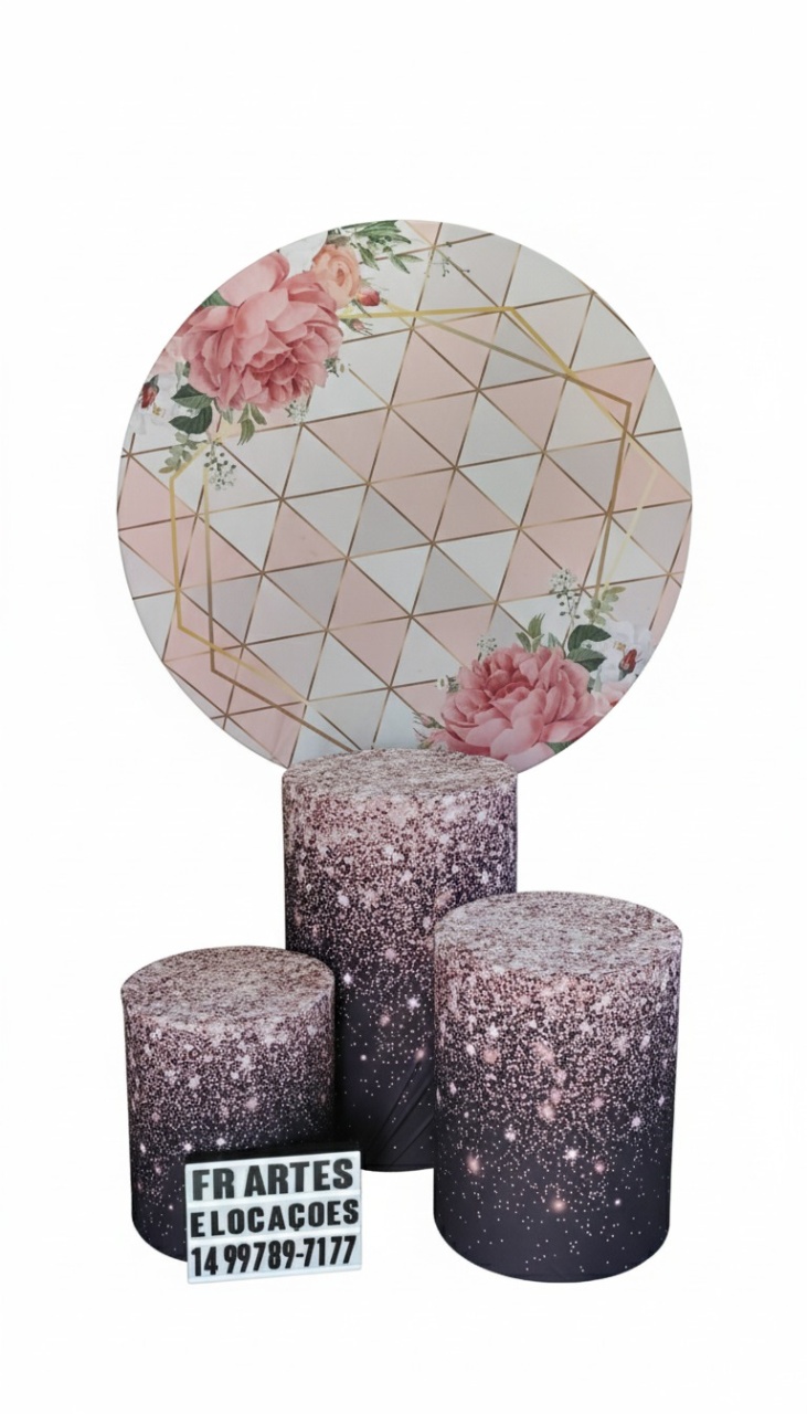 Jogo de Capa (Painel + Cilindros) Floral Rose - FR artes