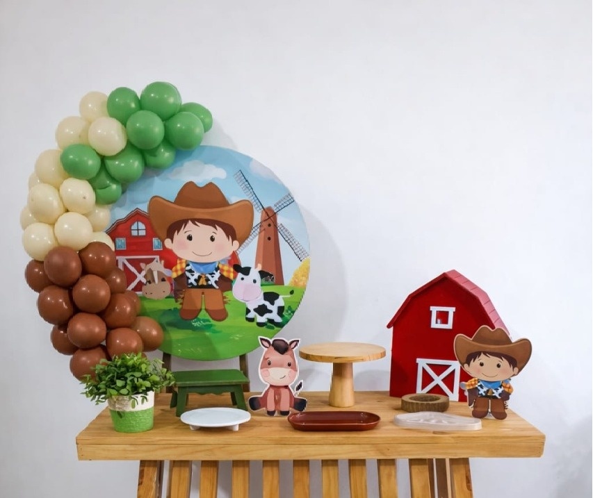 Kit Fazendinha Básico Mesa Pinus - Minifestaliv 