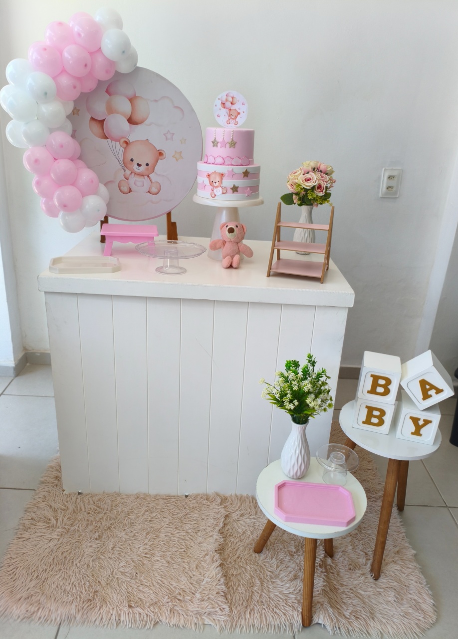Chá Ursinho Rosa E Branco  - Minifestaliv 