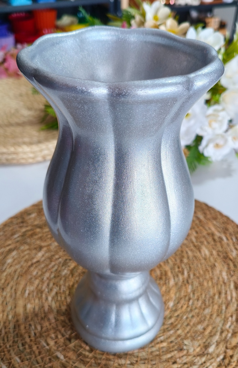 Vaso Cerâmica Prata G - Minifestaliv 