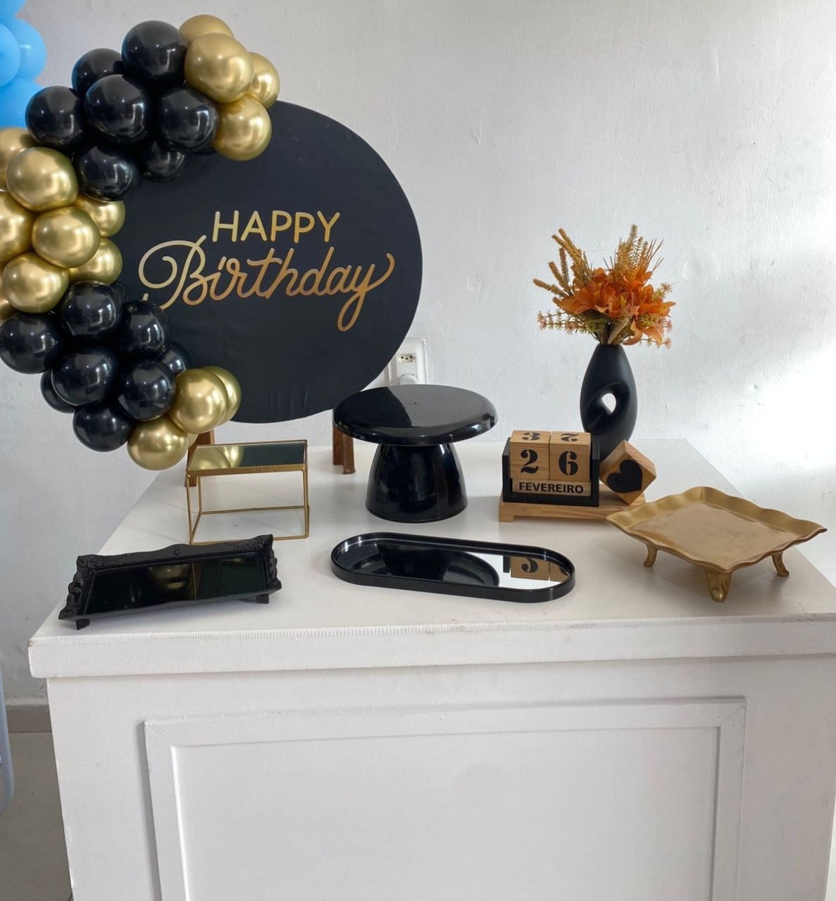 Kit Happybirthday Preto  - Minifestaliv 