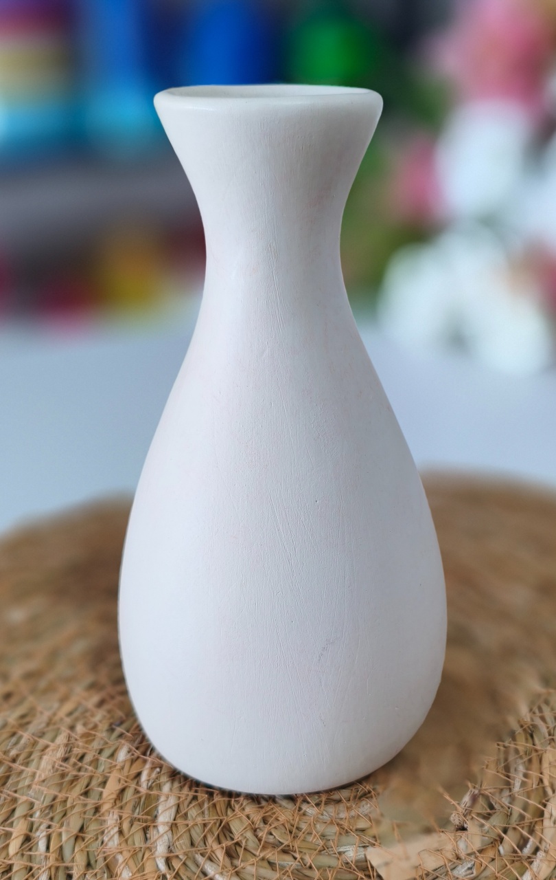 Vaso P Branco de Gesso  - Minifestaliv 