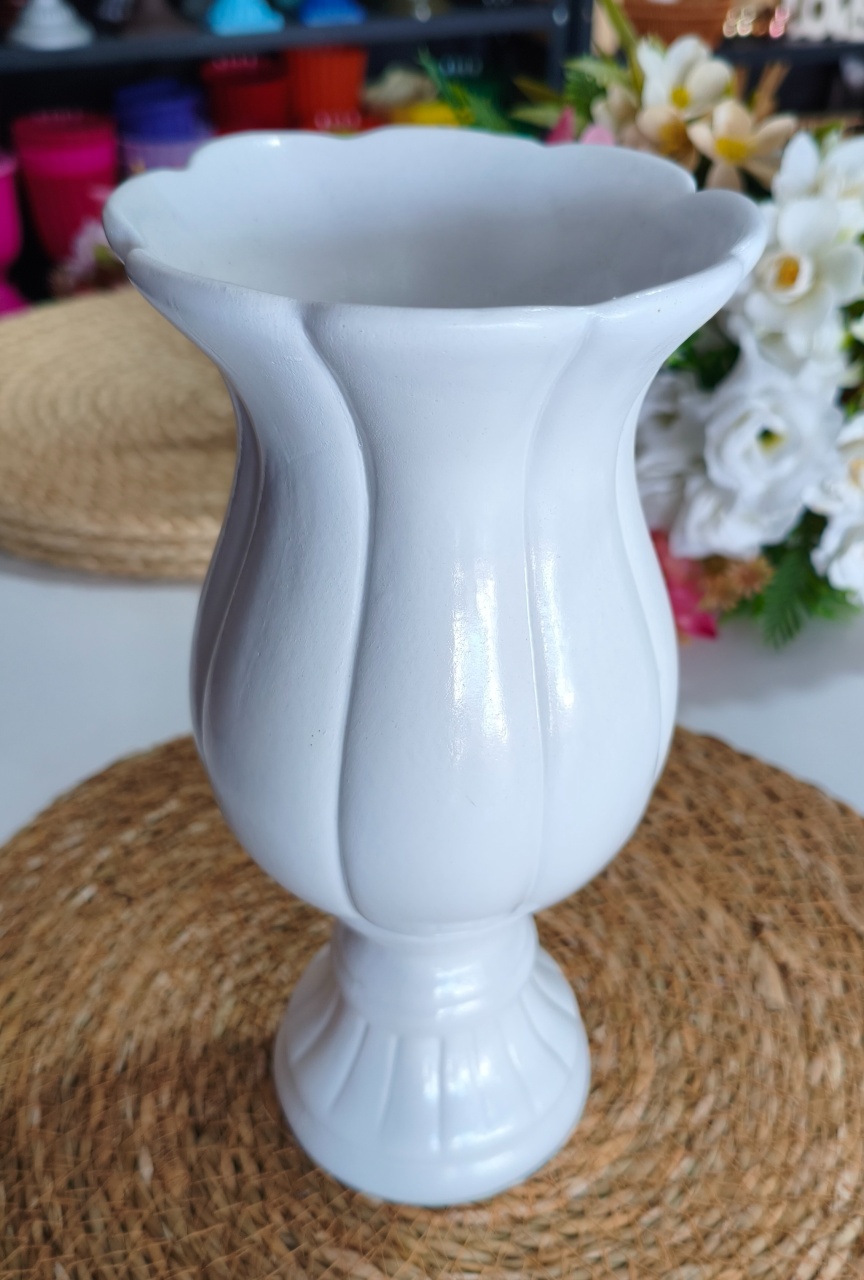 Vaso Cerâmica Branco G - Minifestaliv 