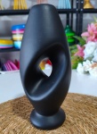 Vaso P Preto Trabalhado de Gesso  - imagem 1