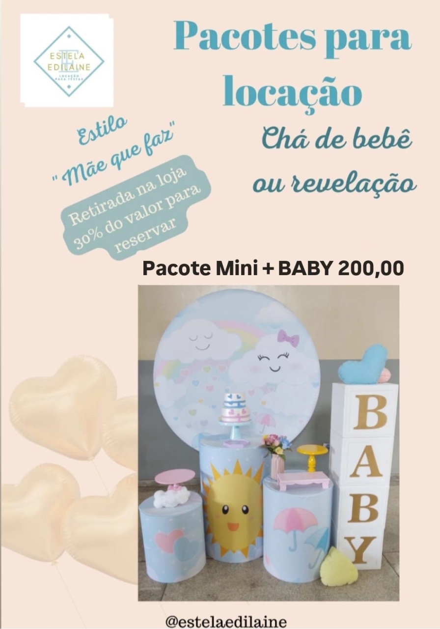 Chá de Bebê Chuva de Amor - Estela Edilaine Pegue e monte 