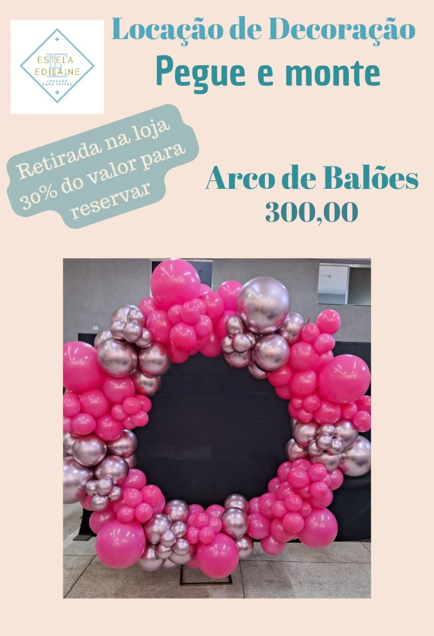 Arco de Balões Circular  - Estela Edilaine Pegue e monte 