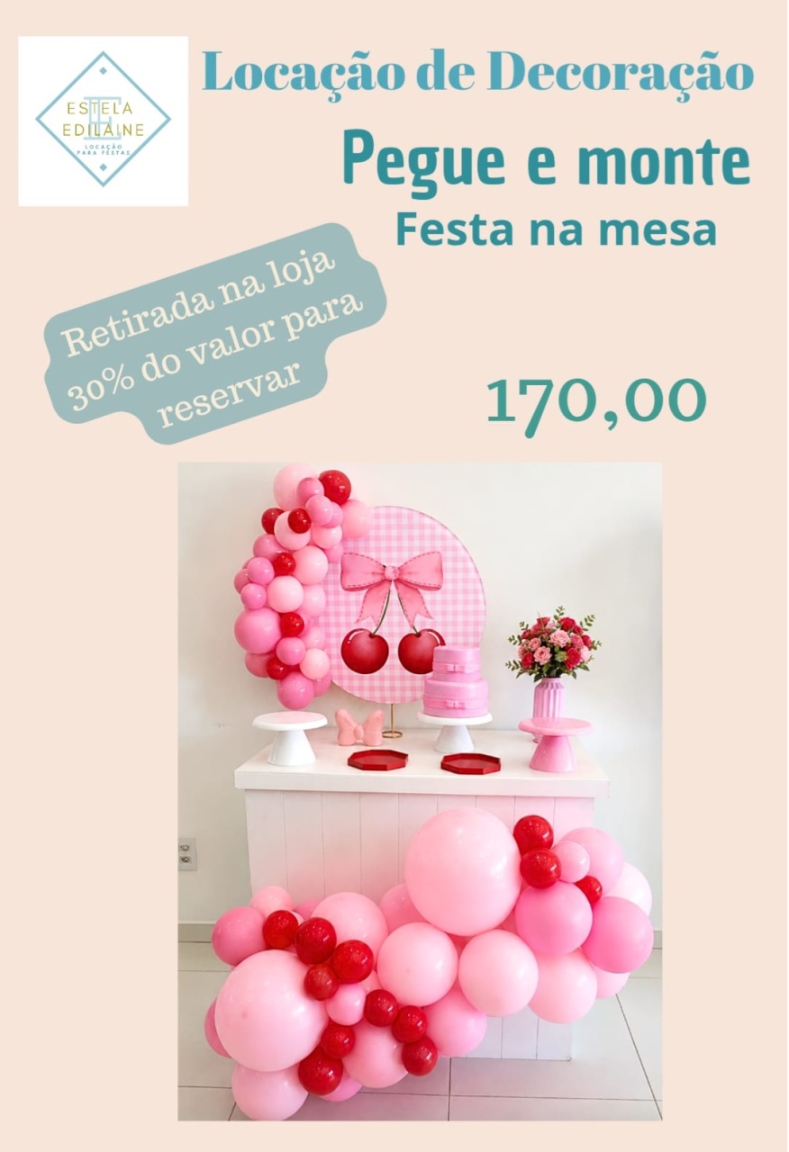 Cerejinha Festa Na Mesa - Estela Edilaine Pegue e monte 