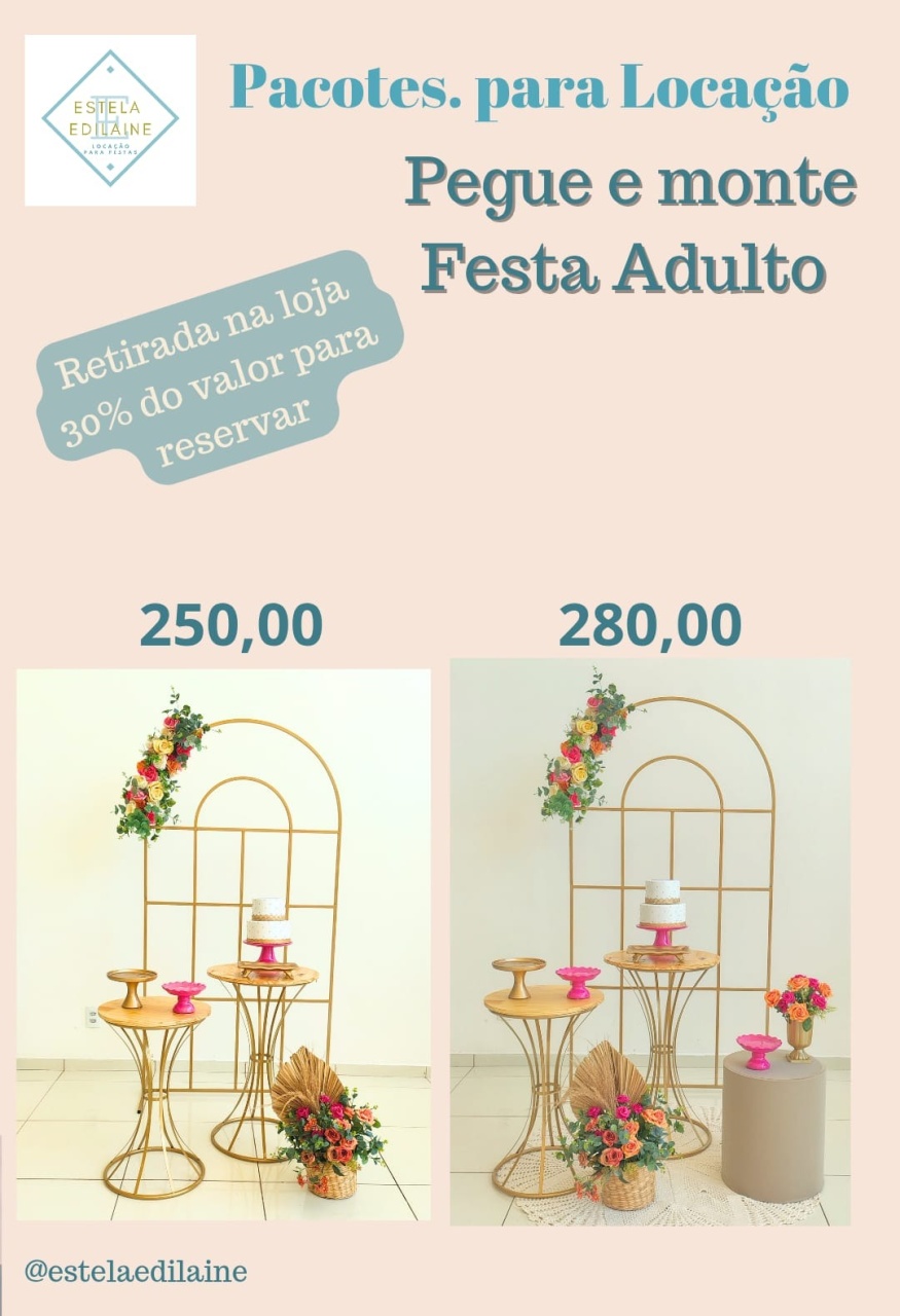 Painel Janela Com Floral / Festa Adulto - Estela Edilaine Pegue e monte 