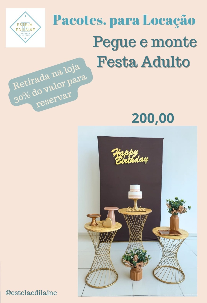 Festa Adulto Marrom - Estela Edilaine Pegue e monte 