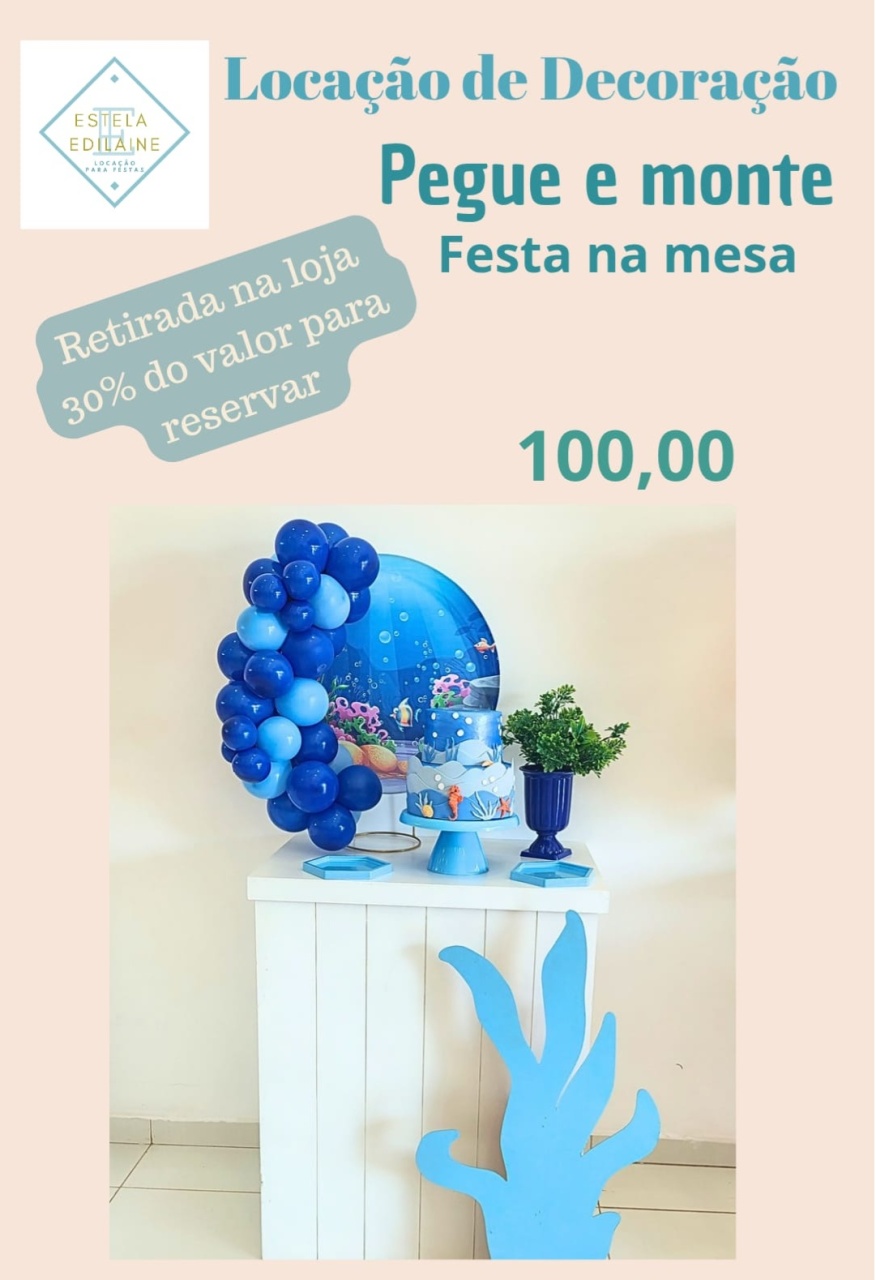 Fundo Do Mar Festa Na Mesa - Estela Edilaine Pegue e monte 
