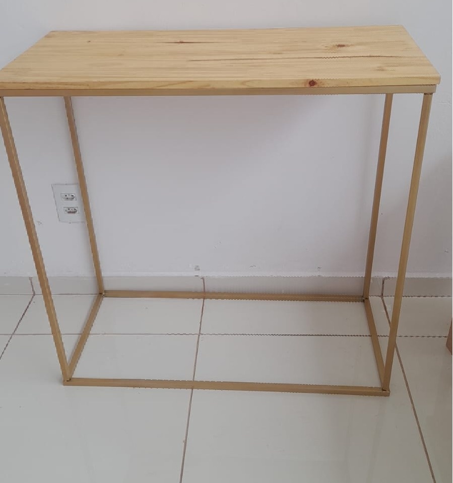 Mesa de Ferro Quadrada Grande Lisa - Estela Edilaine Pegue e monte 