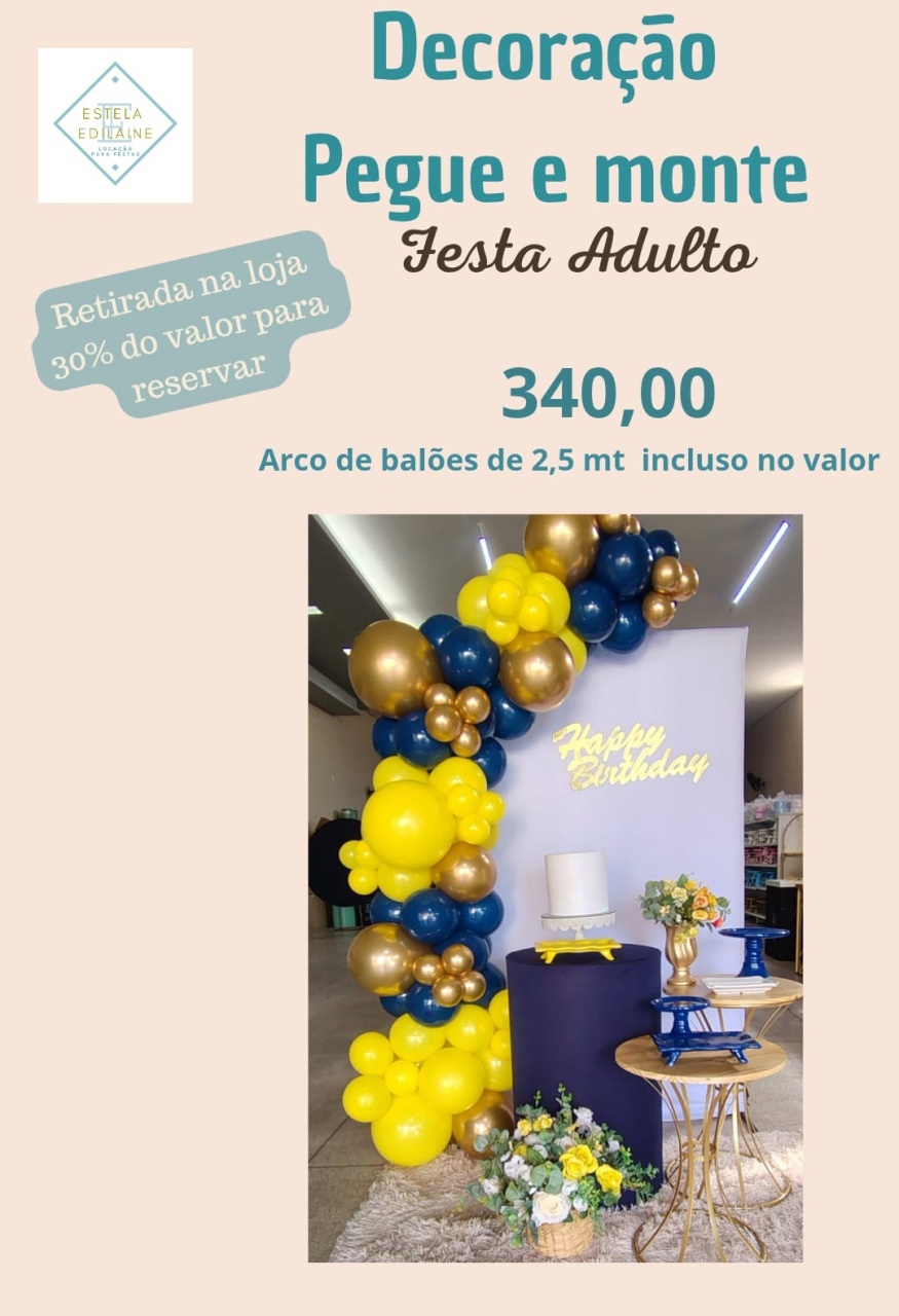 Adulto Branco, Azul E Amarelo  - Estela Edilaine Pegue e monte 