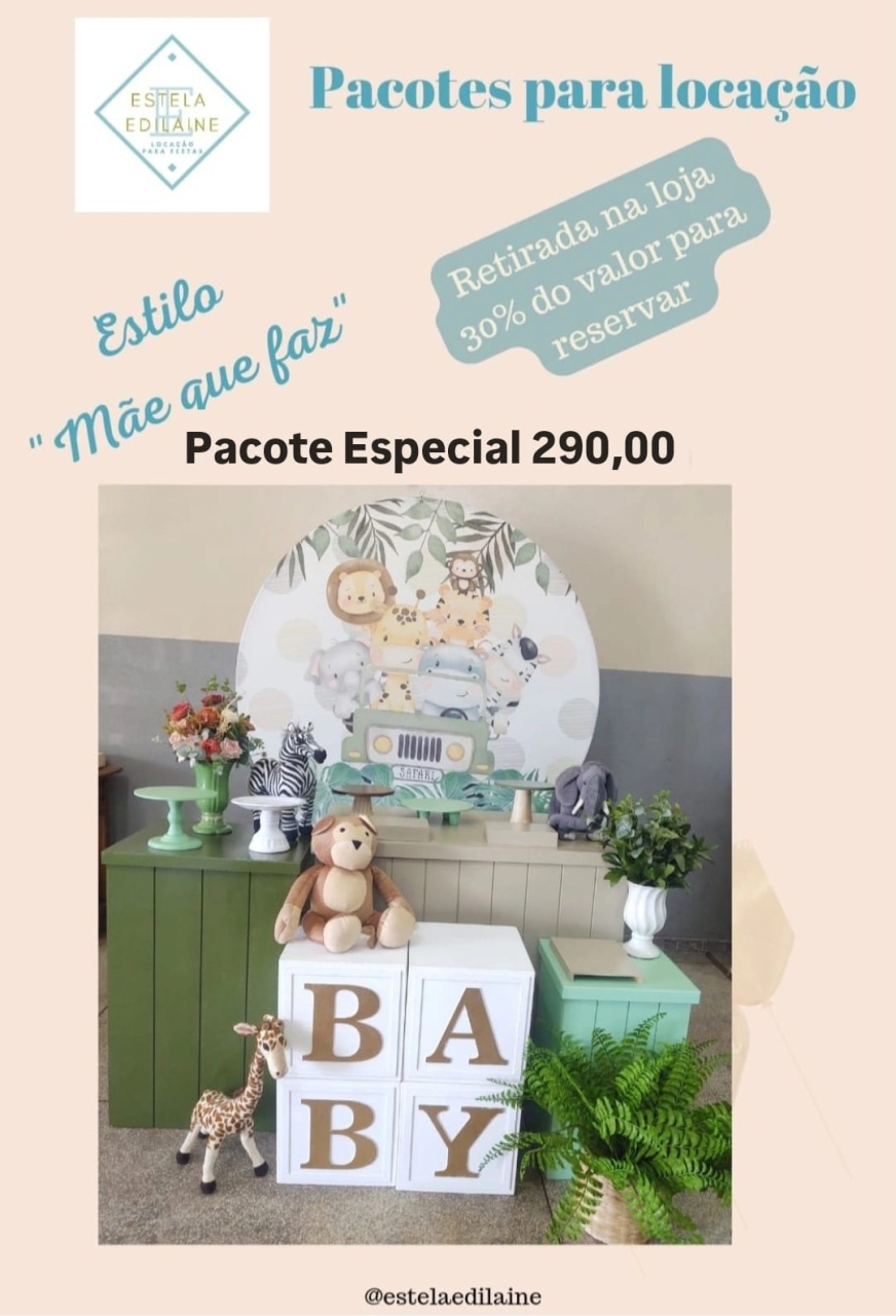 Chá Bebê Menino Safari - Estela Edilaine Pegue e monte 