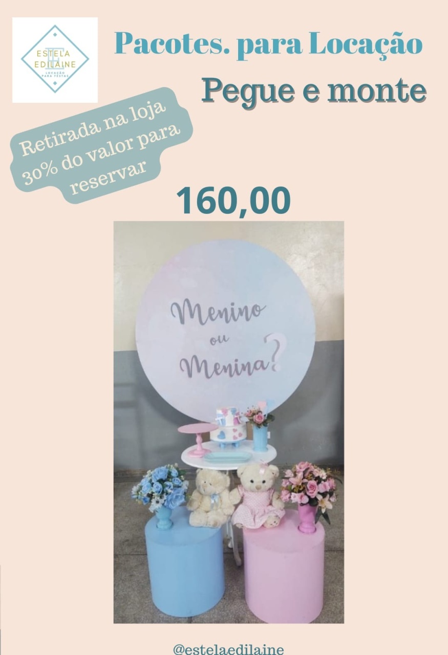 Chá Revelação Menino Ou Menina - Estela Edilaine Pegue e monte 