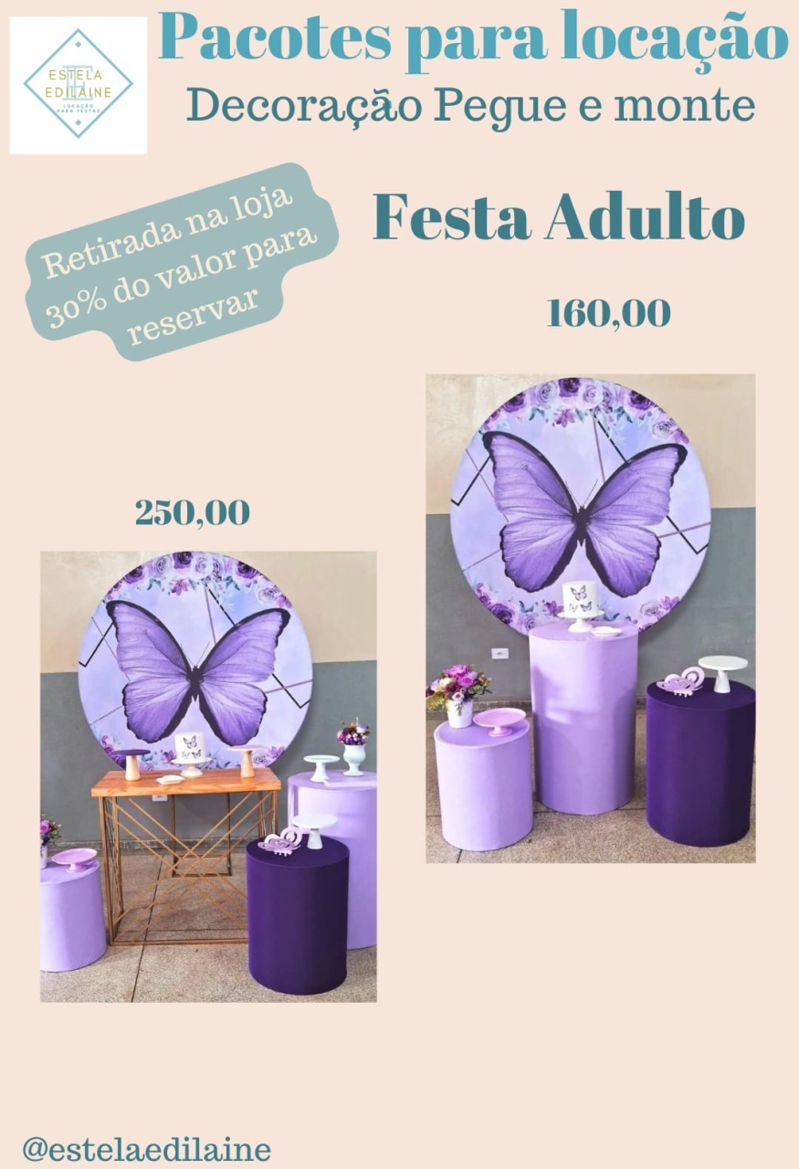 Borboleta Lilás 2 - Estela Edilaine Pegue e monte 
