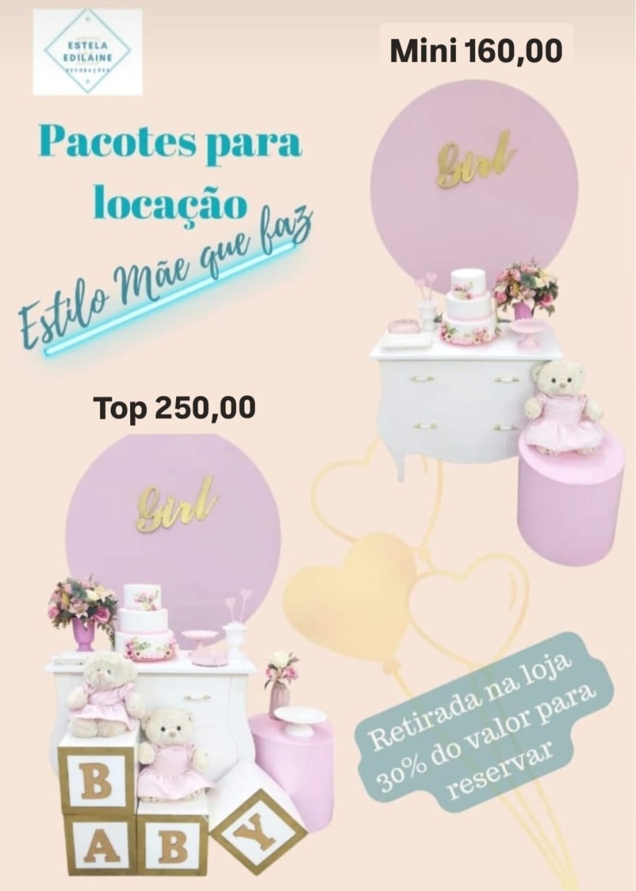 Chá de Bebê Menina - Estela Edilaine Pegue e monte 