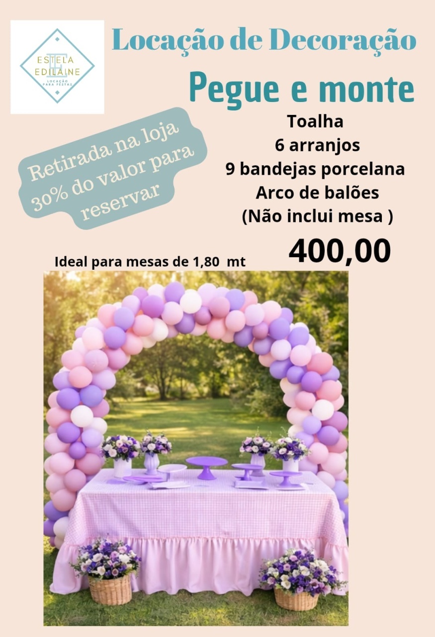 Decoração de Mesa Com Toalha 3 - Estela Edilaine Pegue e monte 