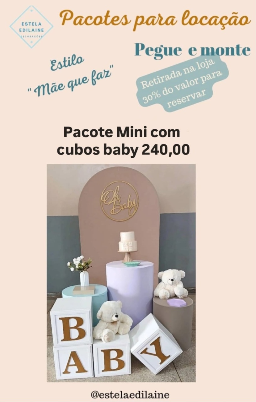 Chá Revelação Mini - Estela Edilaine Pegue e monte 