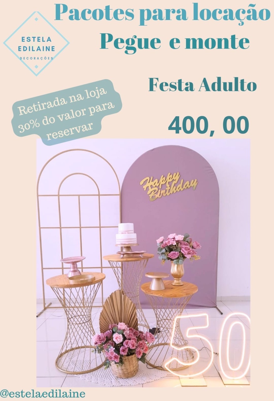 Festa Adulto Feminina Rose - Estela Edilaine Pegue e monte 