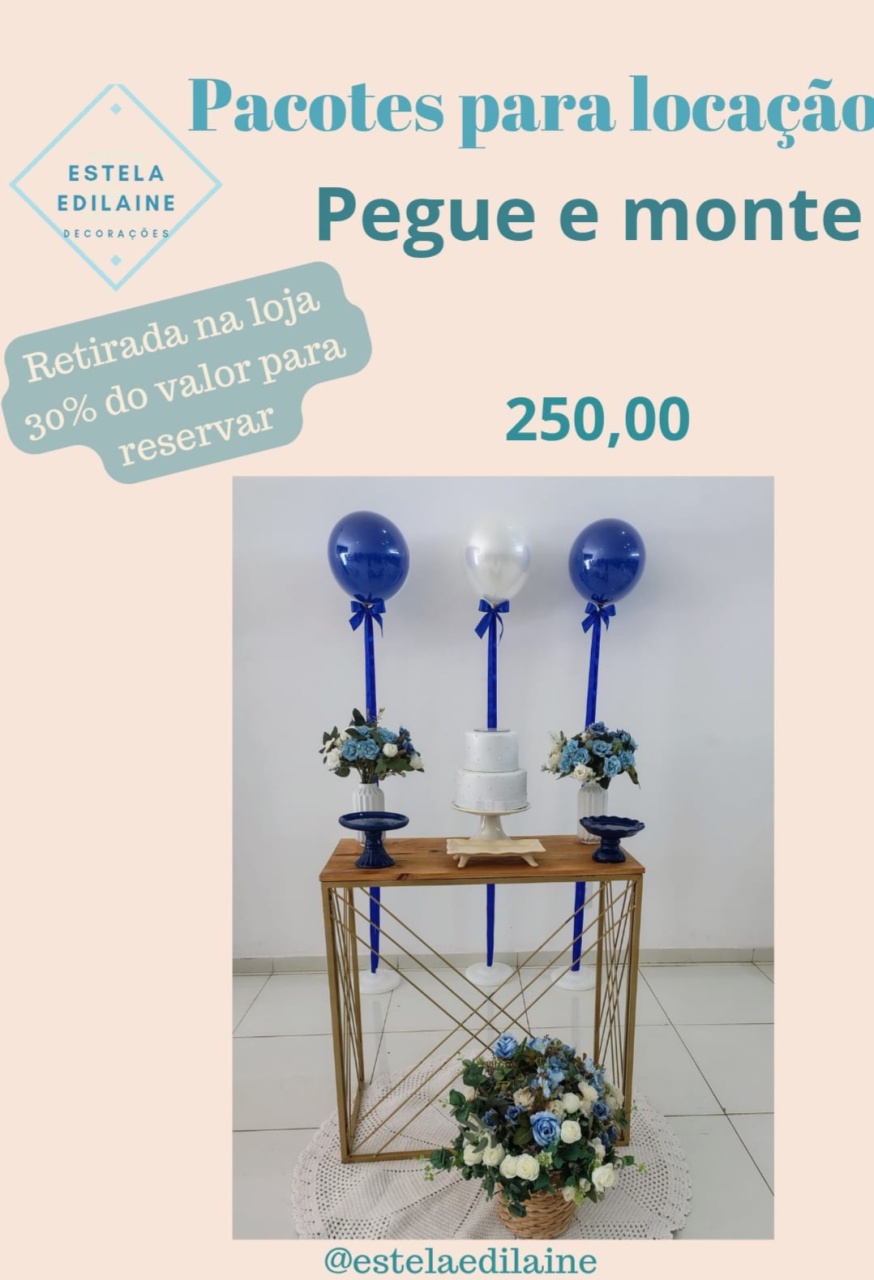 Decor Com Balões Pedestal - Estela Edilaine Pegue e monte 