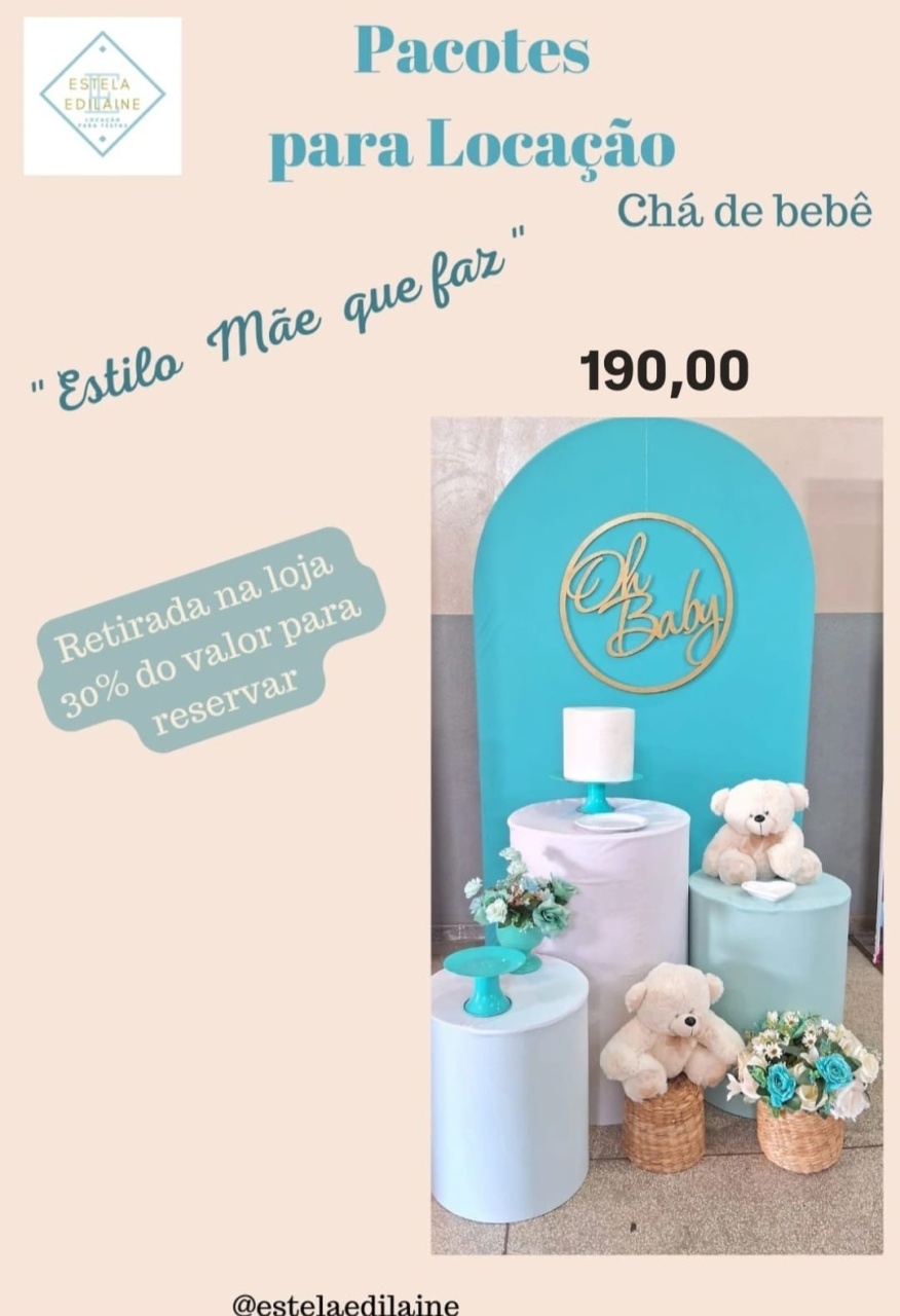 Chá de Bebê Mini Azul - Estela Edilaine Pegue e monte 
