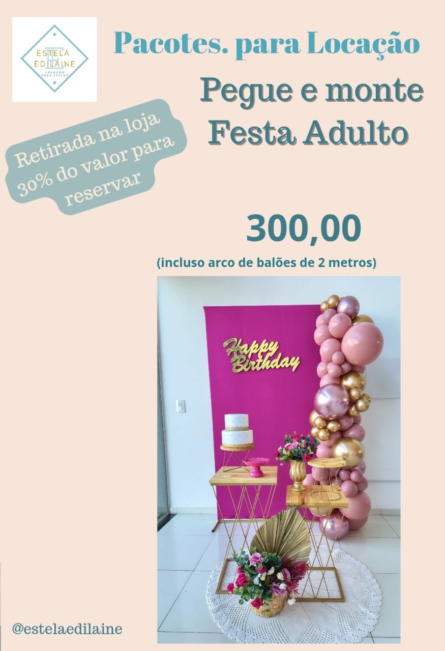 Festa Adulto Com Balões - Estela Edilaine Pegue e monte 