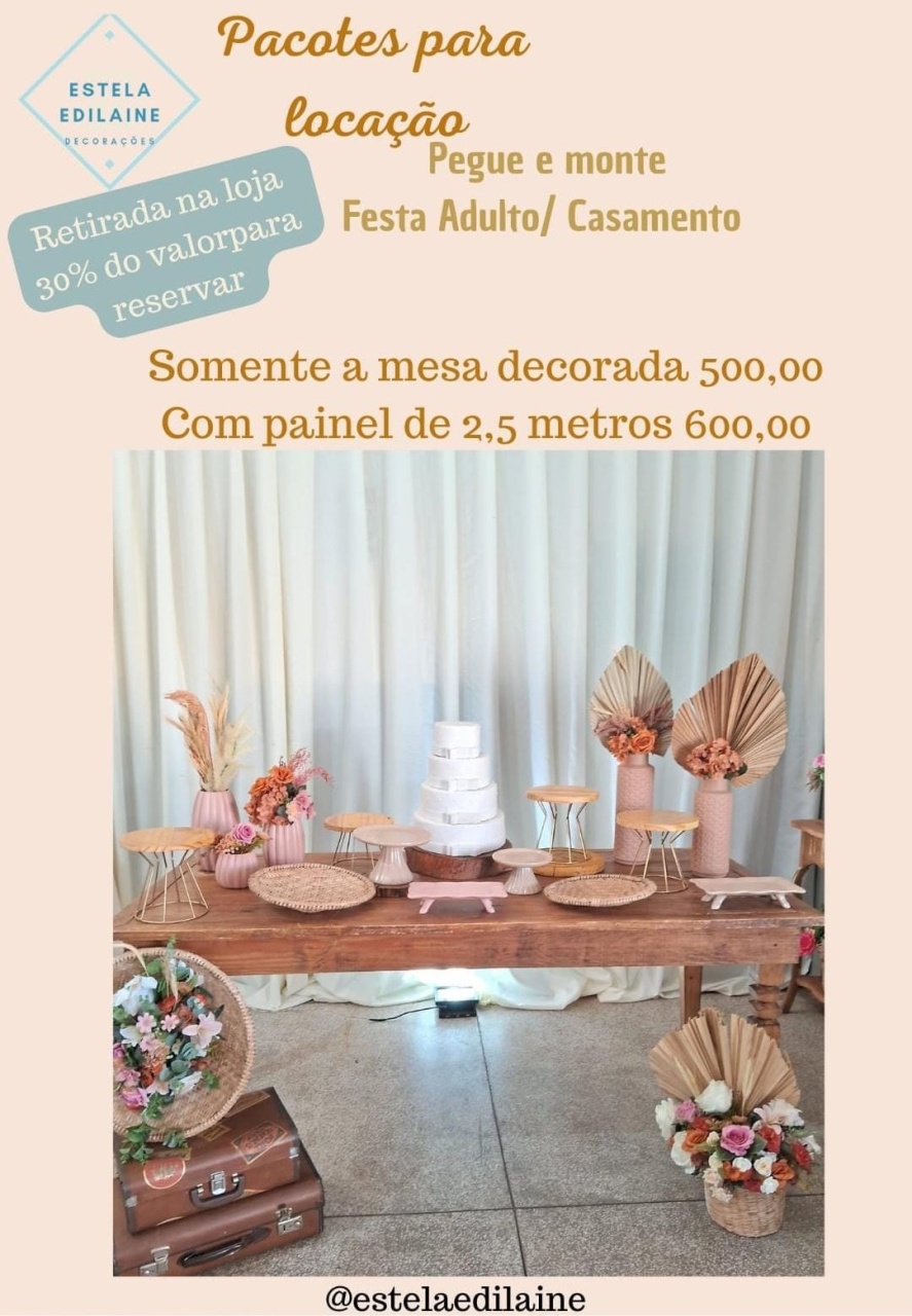 Casamento (Mesa Decorada) - Estela Edilaine Pegue e monte 