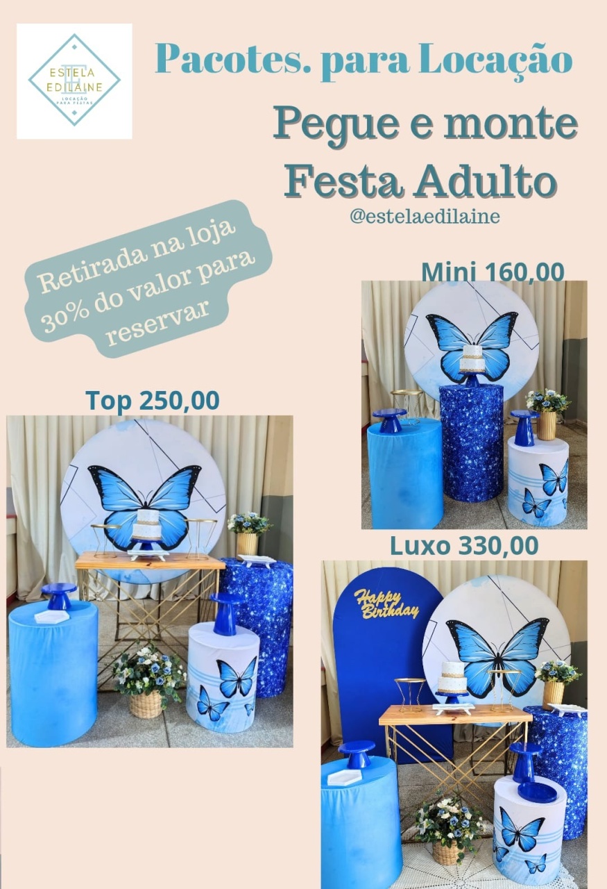 Borboleta Azul - Estela Edilaine Pegue e monte 