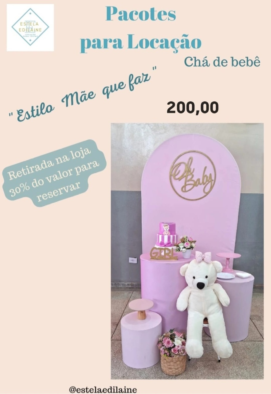 Chá de Bebê Mini Feminino - Estela Edilaine Pegue e monte 