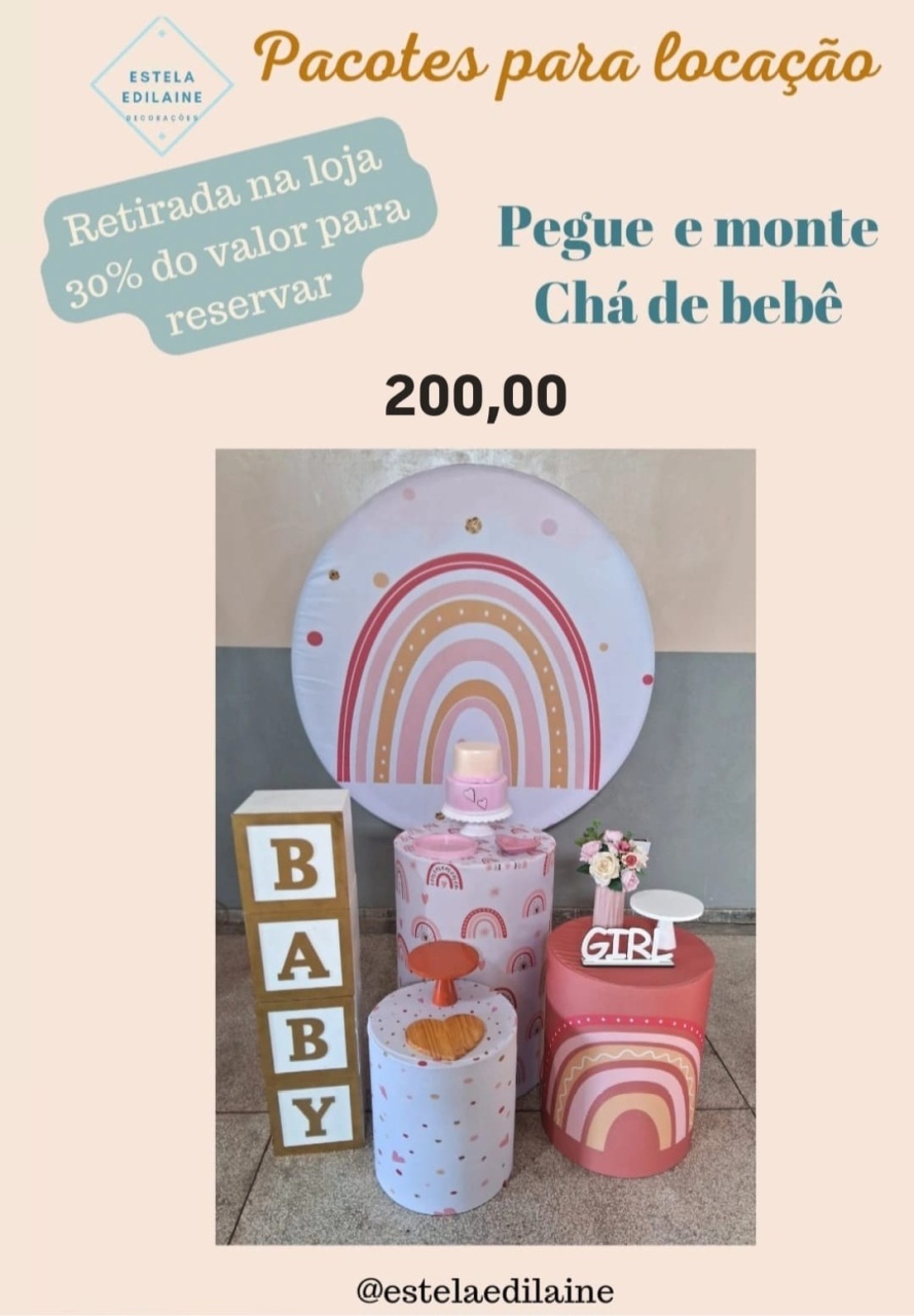 Chá Arco-Íris Boho Mini - Estela Edilaine Pegue e monte 
