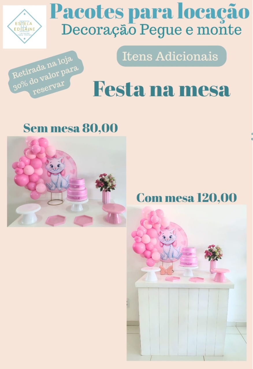 Gatinha Marie Festa Na Mesa - Estela Edilaine Pegue e monte 