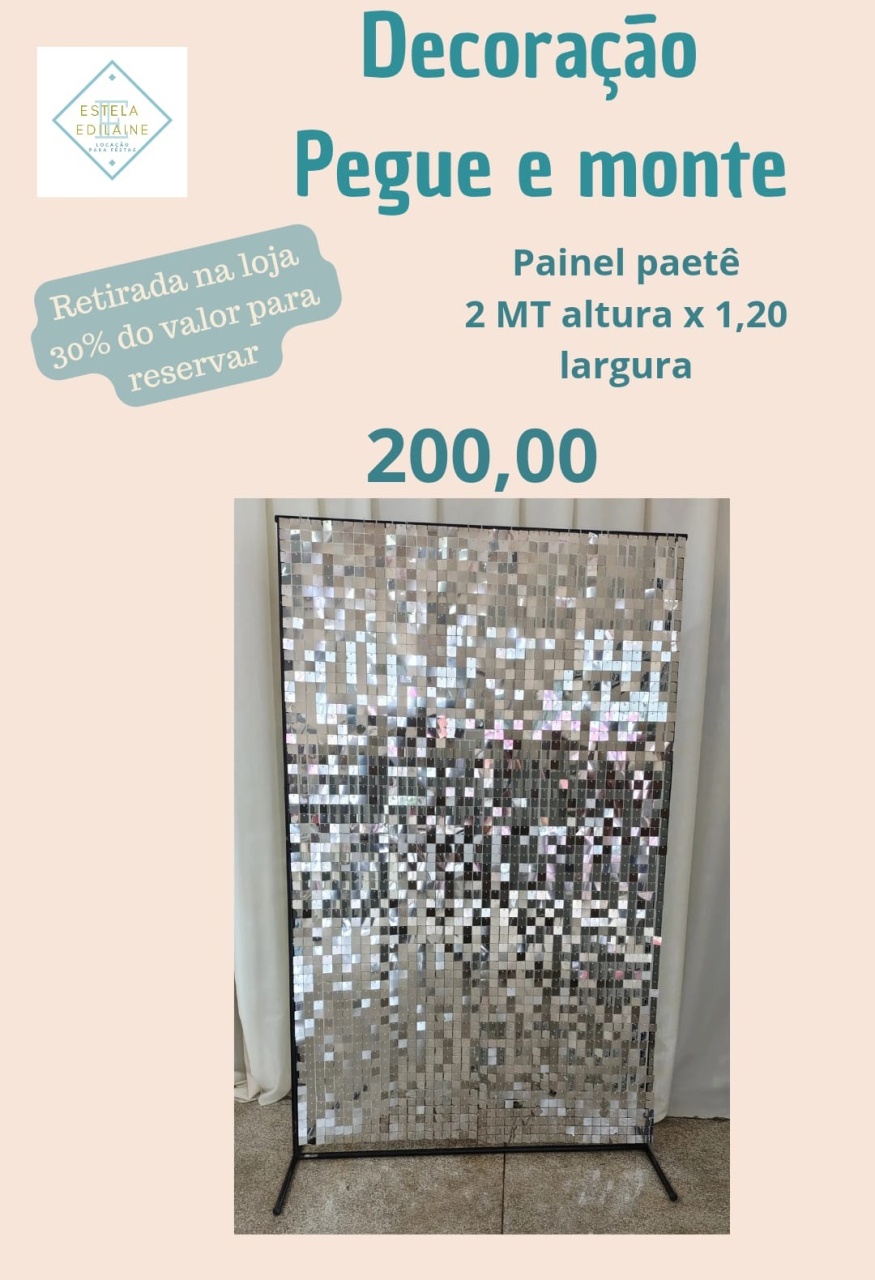 Painel Paetê  - Estela Edilaine Pegue e monte 