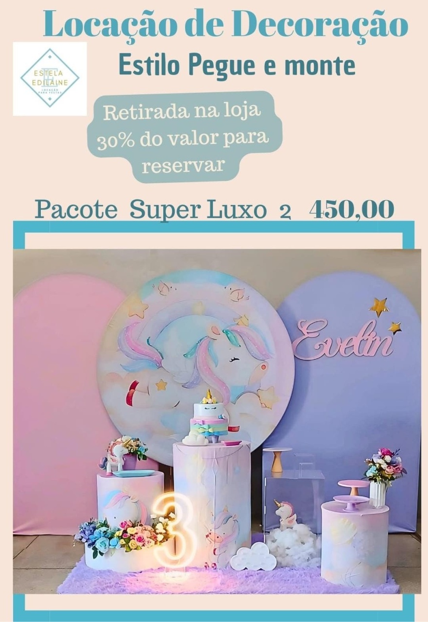 Unicórnio Super Luxo - Estela Edilaine Pegue e monte 