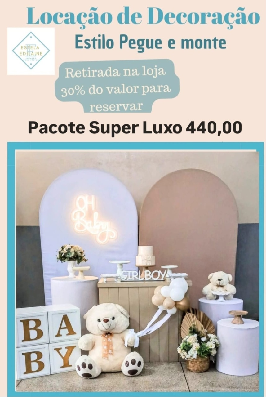 Chá Revelação Super Luxo - Estela Edilaine Pegue e monte 